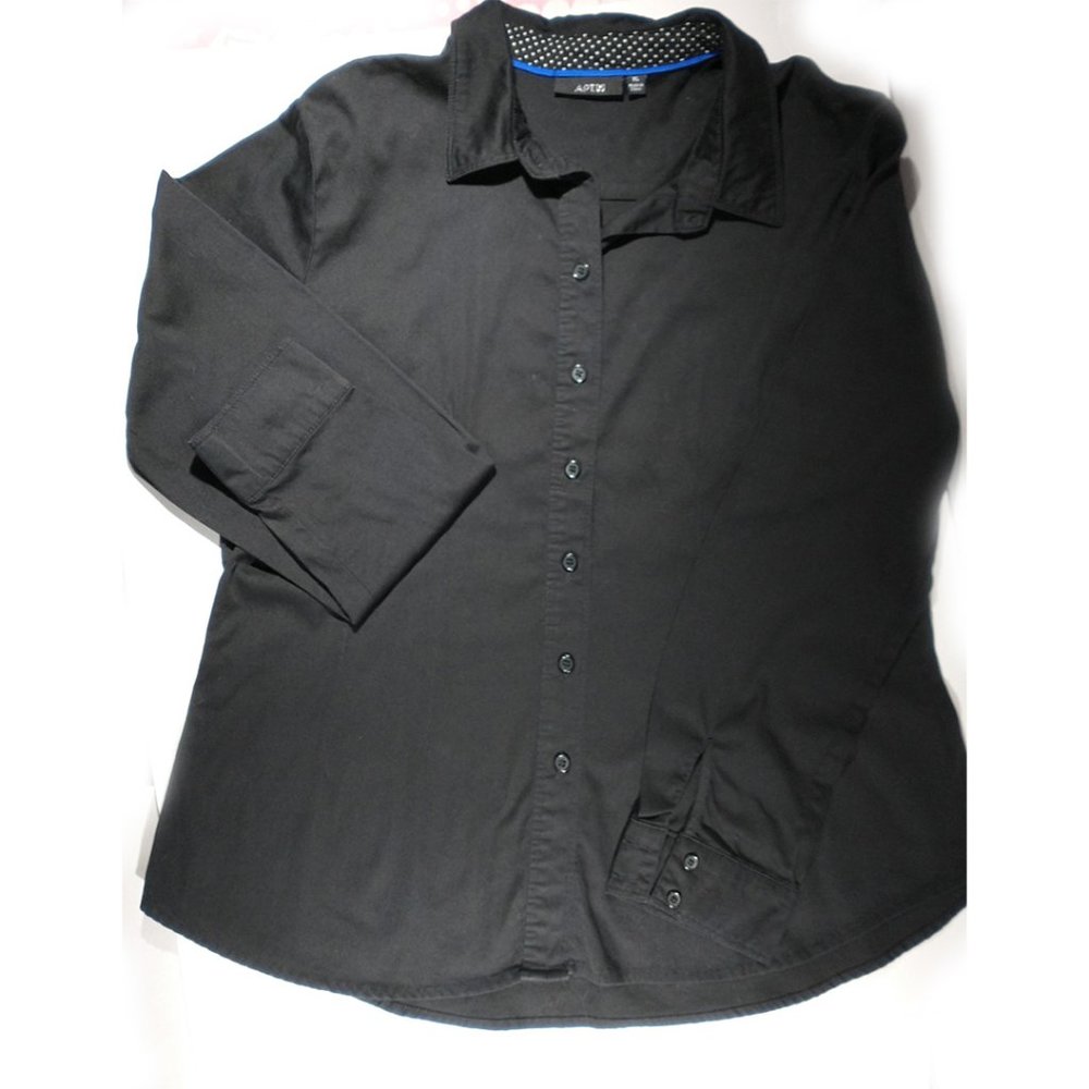 Apt. 9 Black Tailored  Long Sleeve Blouse